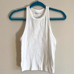 Abercrombie White Ribbed Scuba Tank- Small